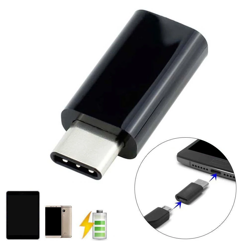 Черный USB 3,1 type C Мужской к Micro USB Женский адаптер конвертер Разъем Поддержка OTG