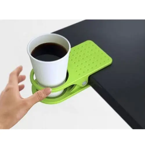 

New Non-Slip Stand Grip Universal Clip On Coffe Cup Holder Desk Table Beverage