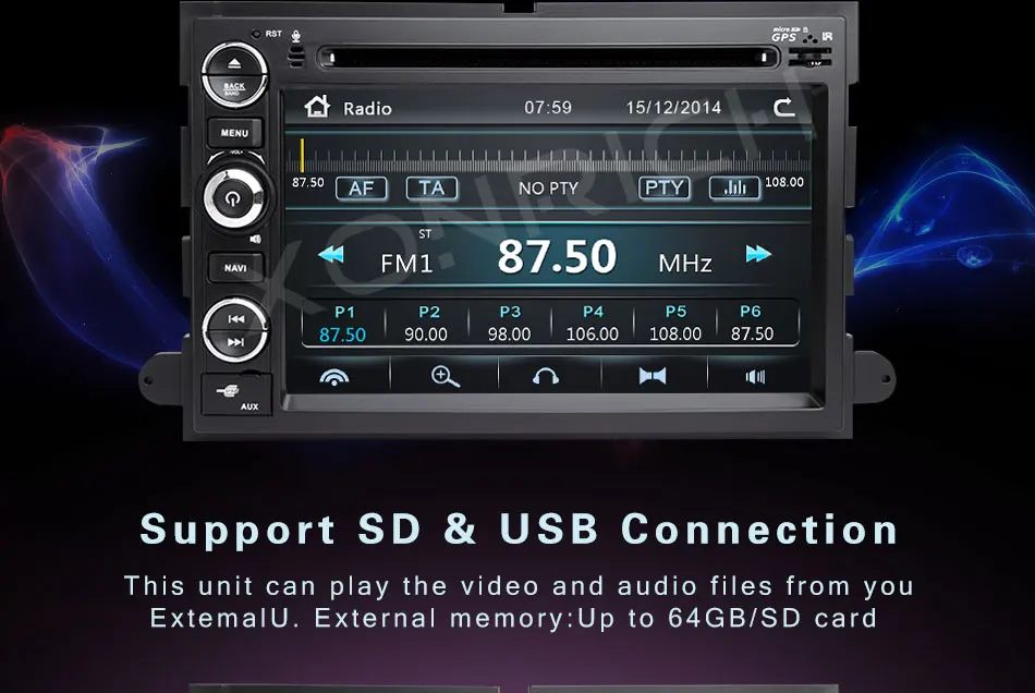 Cheap 2 Din Car DVD GPS Navigation for Ford F150 F250 F350 F450 Mustang Fusion Explorer Edge Escape Mercury 2005 2007 MultimediaScreen 5