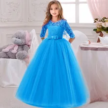 Кружевное платье с вышивкой для девочек, держащих букет невесты на свадьбе, на день рождения, банкет элегантные вечерние платья для девочек, платья для выпускного бала