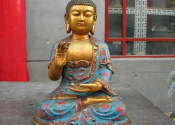 

19 Tibet Temple Copper bronze cloisonne gild Sakyamuni Amitabha buddha statues