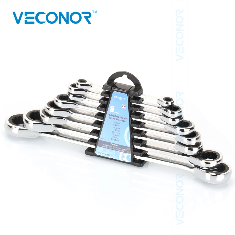 

6X8-22X24mm Ratchet Wrench Set Dual Round Head A Set of Multitools Ratcheting Spanner Full Polish Active Gear Key Set