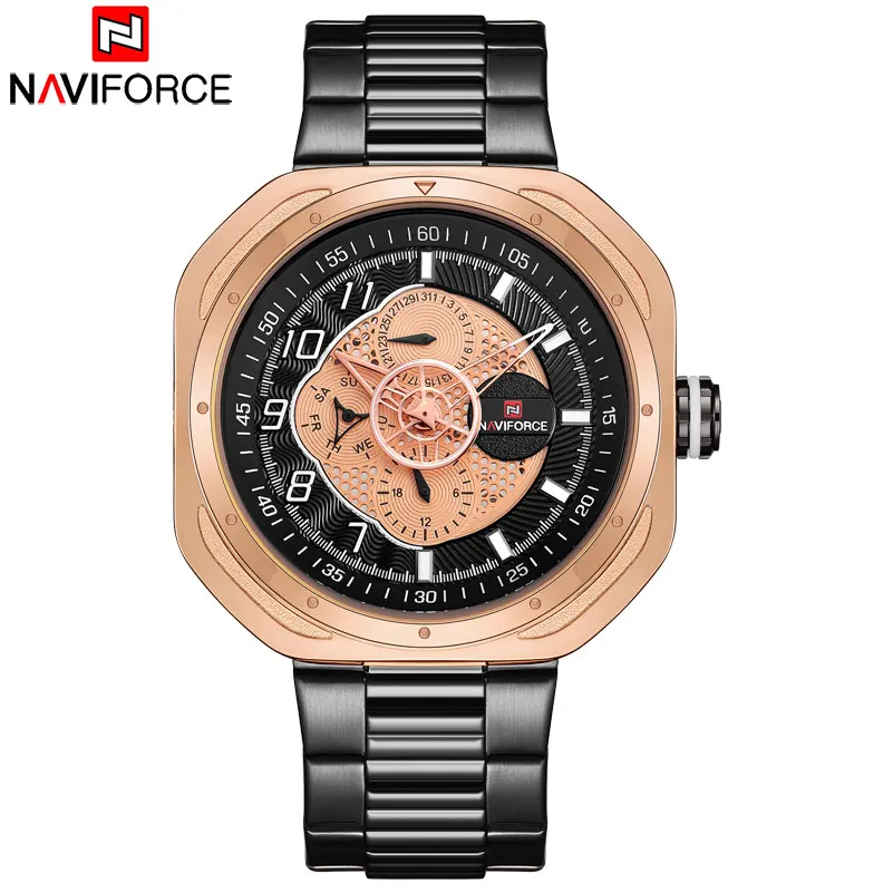 NAVIFORCE Мужские кварцевые часы лучший бренд спортивные Авто Дата Неделя дисплей
