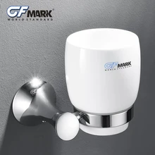 GFmark керамические держатели для чашек и стаканов хромированный, для ванной комнаты Аксессуары для оборудования настенный держатель стаканов из цинкового сплава с чашкой