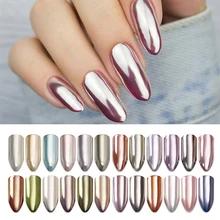 BORN PRETTY зеркальный ногтевой порошок набор разноцветных цветов мерцающий хромированный пигмент для маникюра блестящая пыль аксессуары для украшения ногтей