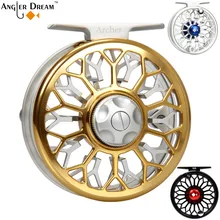 3/4 5/6 7/8WT Fly Fishing Reel CNC Machined 6061 T6 Best Grade Aluminum Gold Black Silver Large Arbor Fly Fishing Reel