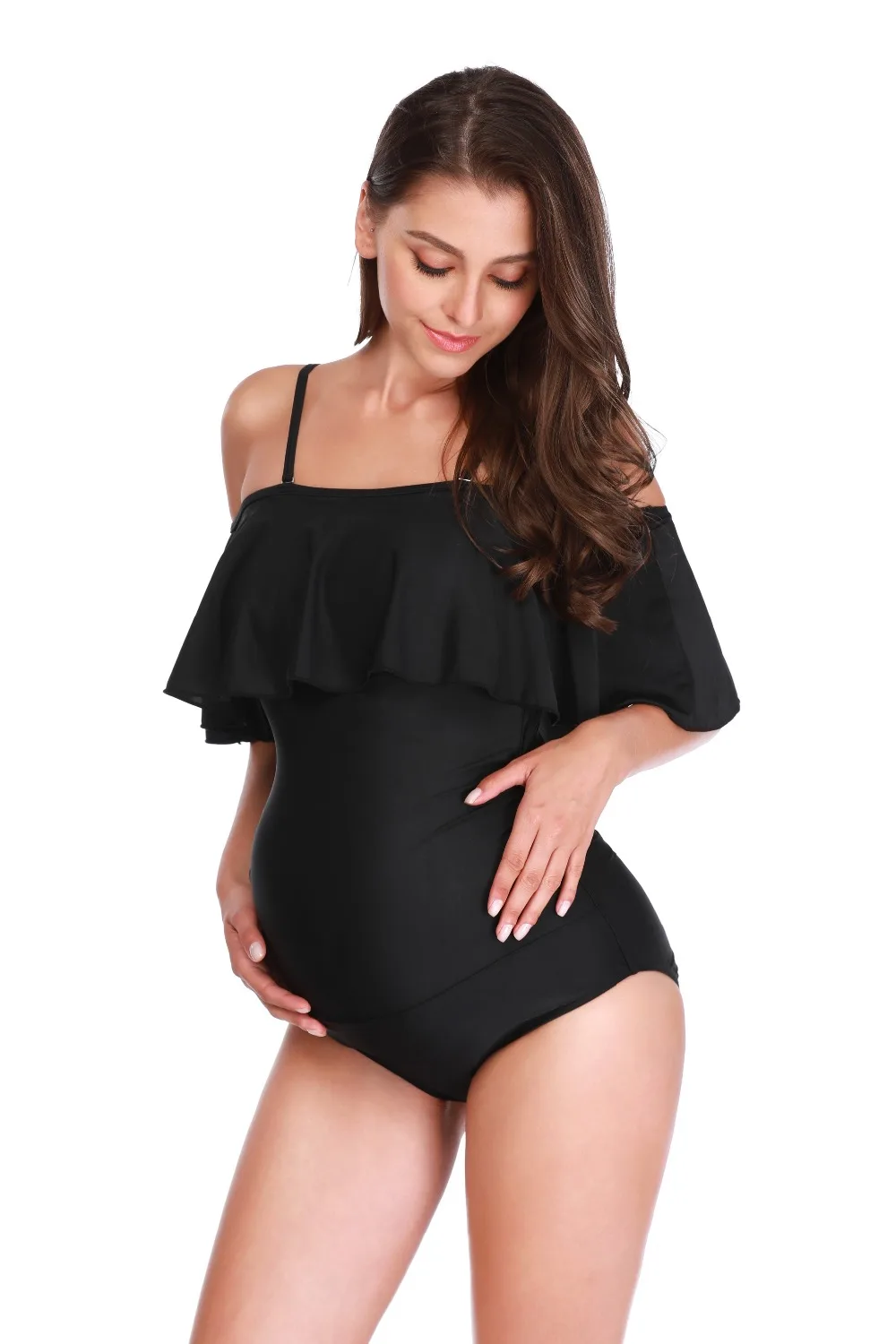 Черный сексуальный купальник для беременных, Одежда для беременных, Одежда для пляжа, купальные костюмы для беременных женщин, одежда для плавания, новинка