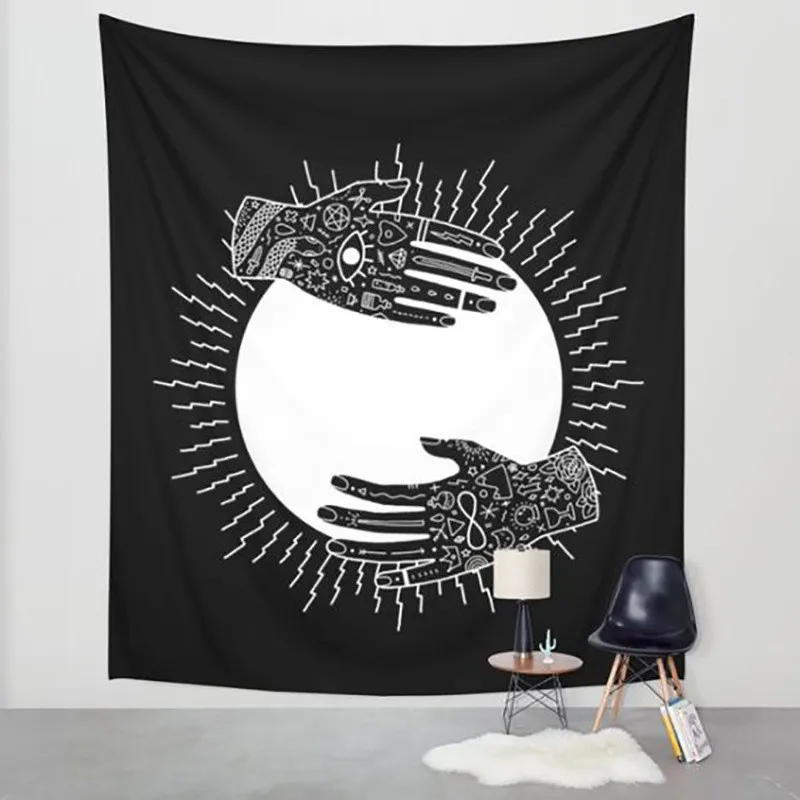 

Tarot Card Tapestry Wall Hanging Astrology Divination Bedspread Beach Mat 146*146cm table cloth wearable beach blanket
