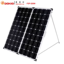 Dokio Brand 200W(2Pcs x100W) Foldable Solar Panel China +10A 12V/24V Controller Easy to Carry Cell/System Charger Solar Panel