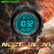 SANDA известный бренд аналоговые Мужские часы цифровые Qaurtz наручные часы для спорта на открытом воздухе мужские военные армейские светодиодный часы