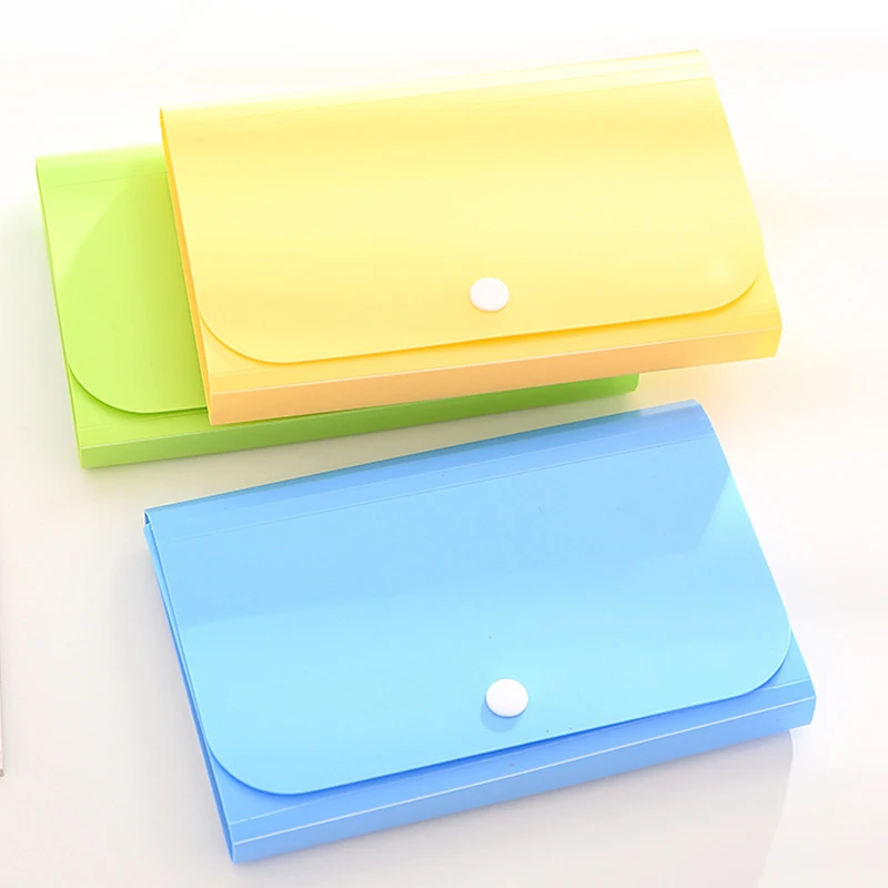 Coloffice Candy Colorful Plastic A6 File Folder Small Expanding Wallet Bill Folders School