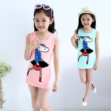 Girls Children Wear T-shirts Casual Summer Kids Clothing Cartoon Print Pink Blue Rose Red