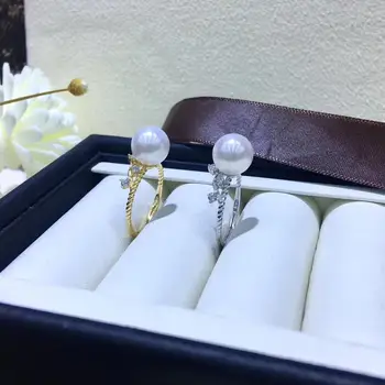 

925 Sterling Silver Crown Adjustable Ring Settings Findings Mountings Parts for Oyster Pearl Corals Jade Beads Stones