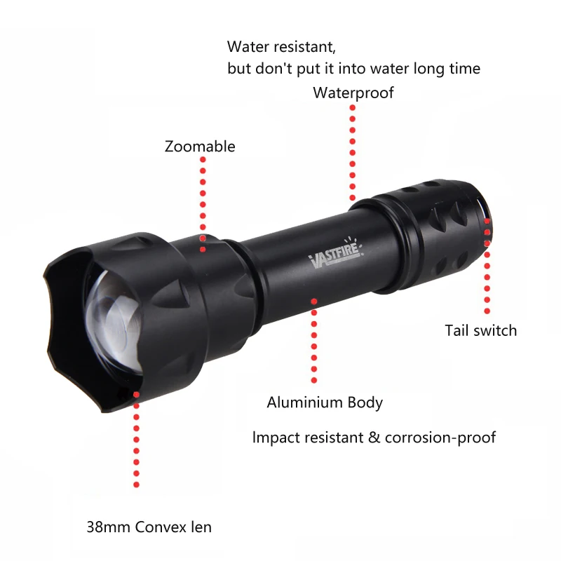 Taktisch Zoom 850nm Laser T20 38mm LED Infrarot IR Lampe Nachtsicht Taschenlampe Taktisch Zoom 850nm Laser T20 38mm LED Infrarot IR Lampe Nachtsicht Taschenlampe