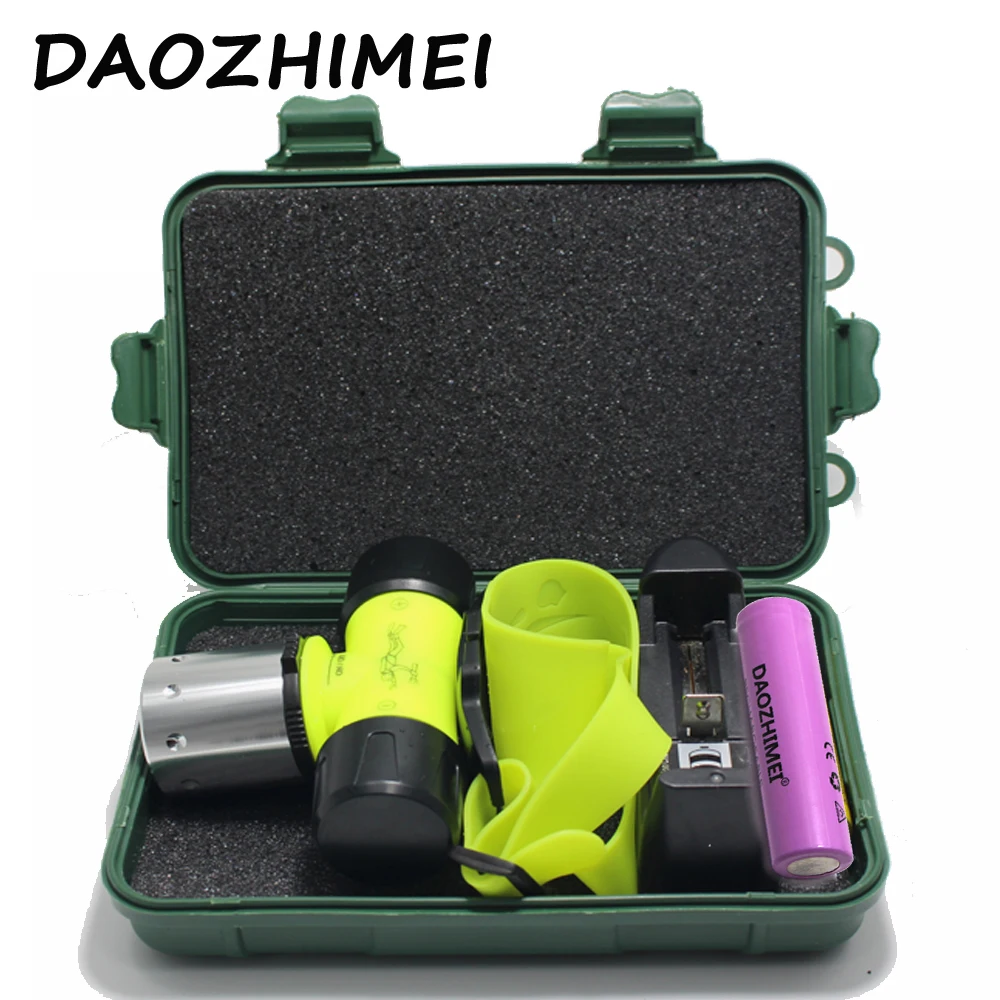 Koop 3800 Lumen XML T6 LED 3 Mode Waterdicht Duiken Koplamp Onderwater Koplamp zaklamp 18650 batterij lader + box