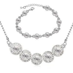 

Fashion wedding bride necklace bracelet jewelry set exquisite female Austrian crystal jewelry set G063-170
