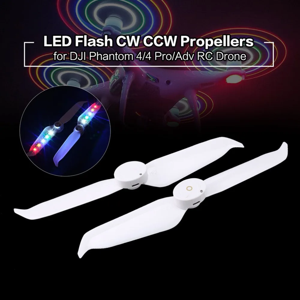 

1 or 2 Pairs Low-Noise 9455 Blades Propellers Quick Release LED Flash CW CCW Props Part for DJI 4/4 Pro Advanced RC Drone