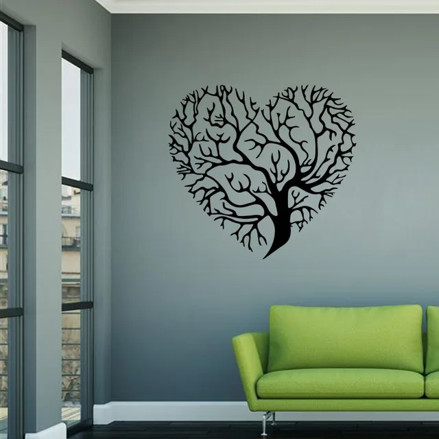 black heart tree pattern wall sticker poster for home decorations
