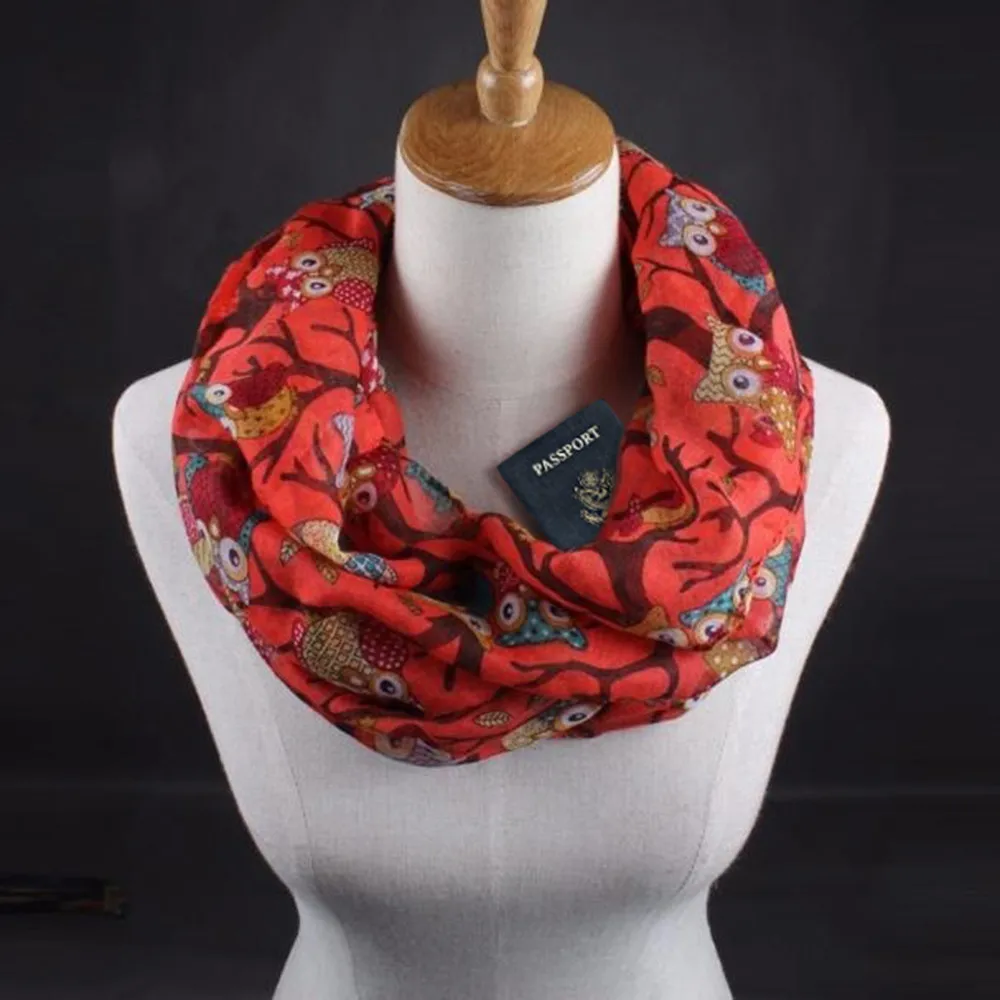 Шаль заворачиваемая Женская шаль в стиле бохо с принтом контрастного цвета шарф бесконечность обертывание потайной карман с молнией теплые дорожные шарфы для пары