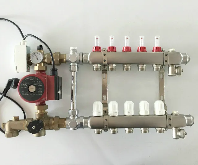 Underfloor Heating Manifold 5 Port & Rated Pump for room radiantin