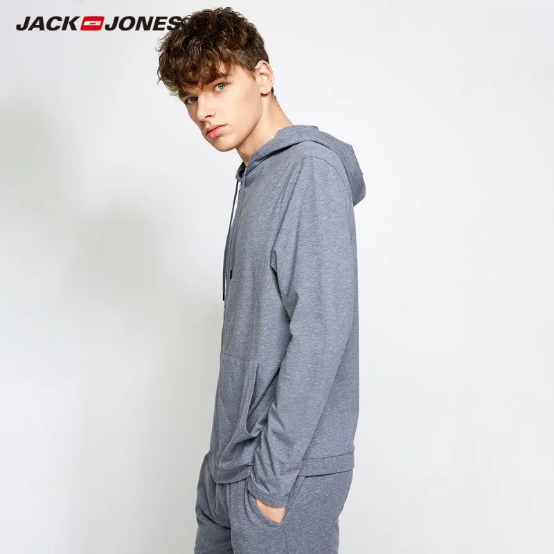Мужская Легкая толстовка с капюшоном JackJones тонкий пуловер домашняя одежда