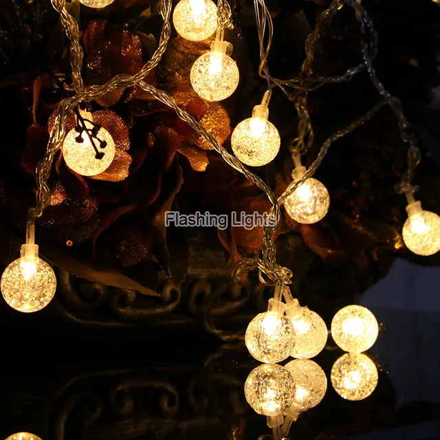 3m 24 led crystal bubble balls battery operated string lights christmas decorations for home garland party - Battery Operated Christmas Decorations 3m 24 led crystal bubble balls battery operated string lights christmas decorations for home garland party - Battery Operated Christmas Decorations