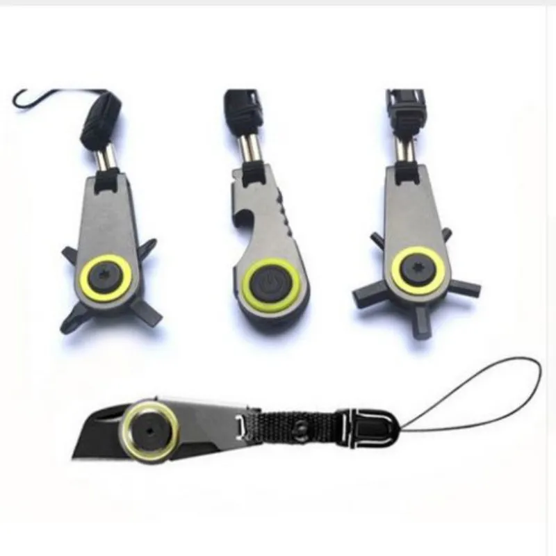 

Outdoor Camping Cycling Knife Screwdriver LED Travel Keychain With Mini Knife 4 styles Multi Function Tool Compact Utility