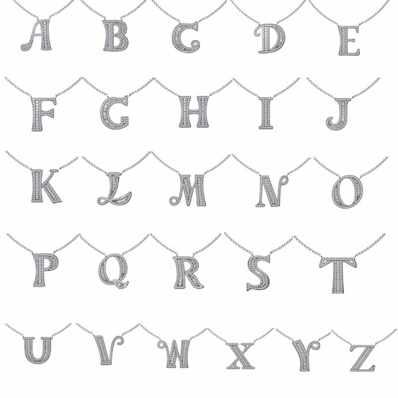 YANMEI серебряная буква A To Z подвеска цепочка ожерелье для женщин Горячая
