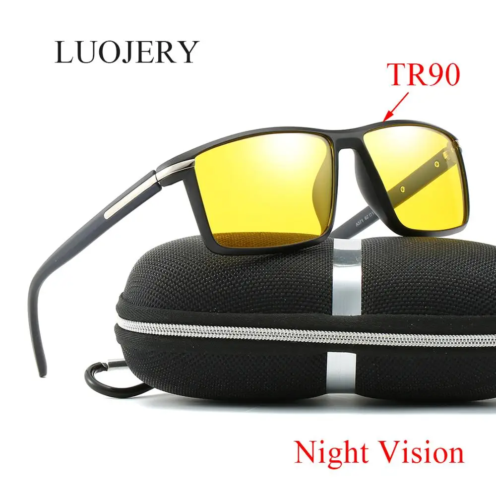 

Luxury Brand Polarized Men's TR90 Sunglasses Vintage Classic designer Night Vision Driving sun glasses Shade For Men Oculos Male