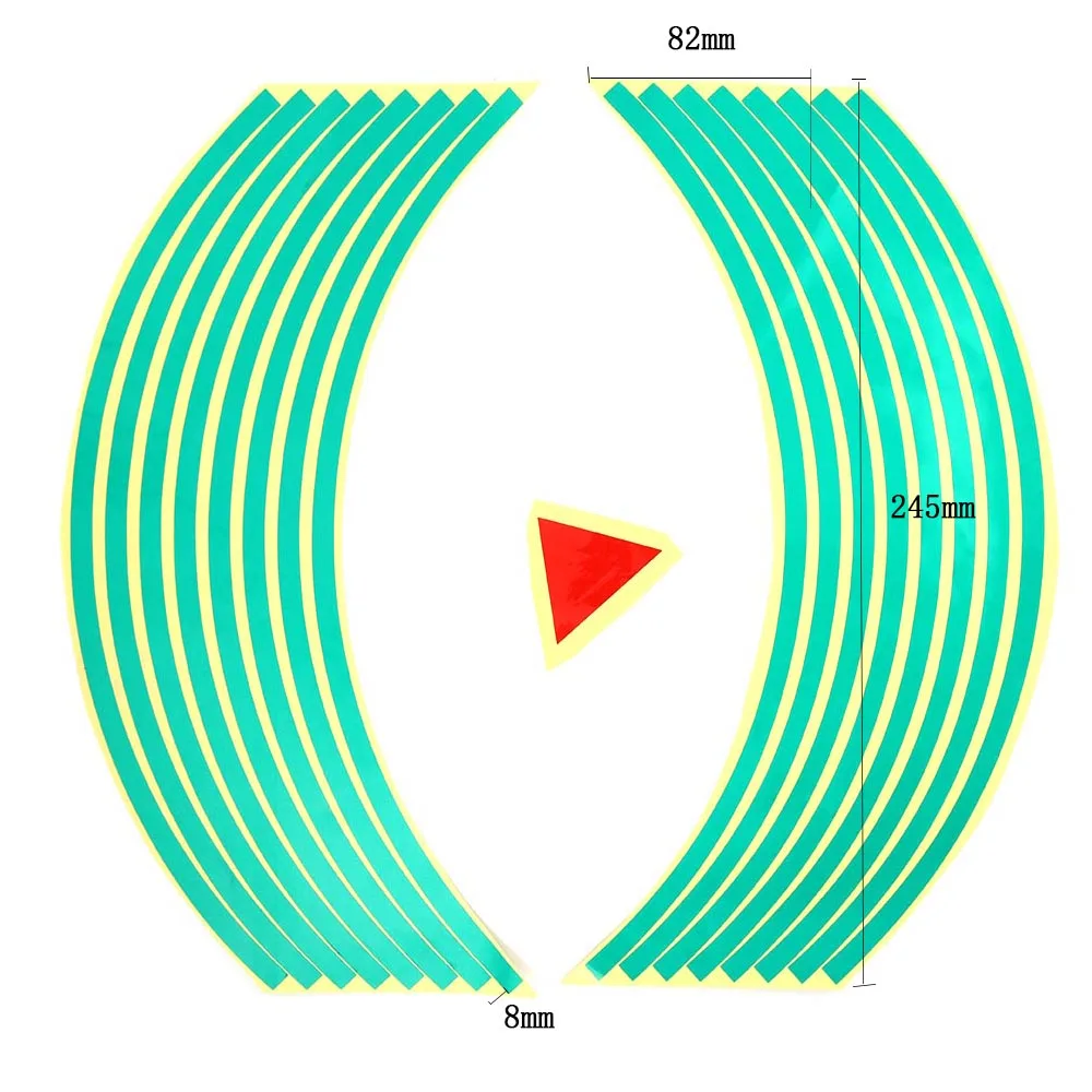 16 шт. полоски, наклейки на колеса мотоцикла, Светоотражающая наклейка на обод, лента для велосипеда, Стайлинг для YAMAHA, HONDA, SUZUKI, Harley, BMW