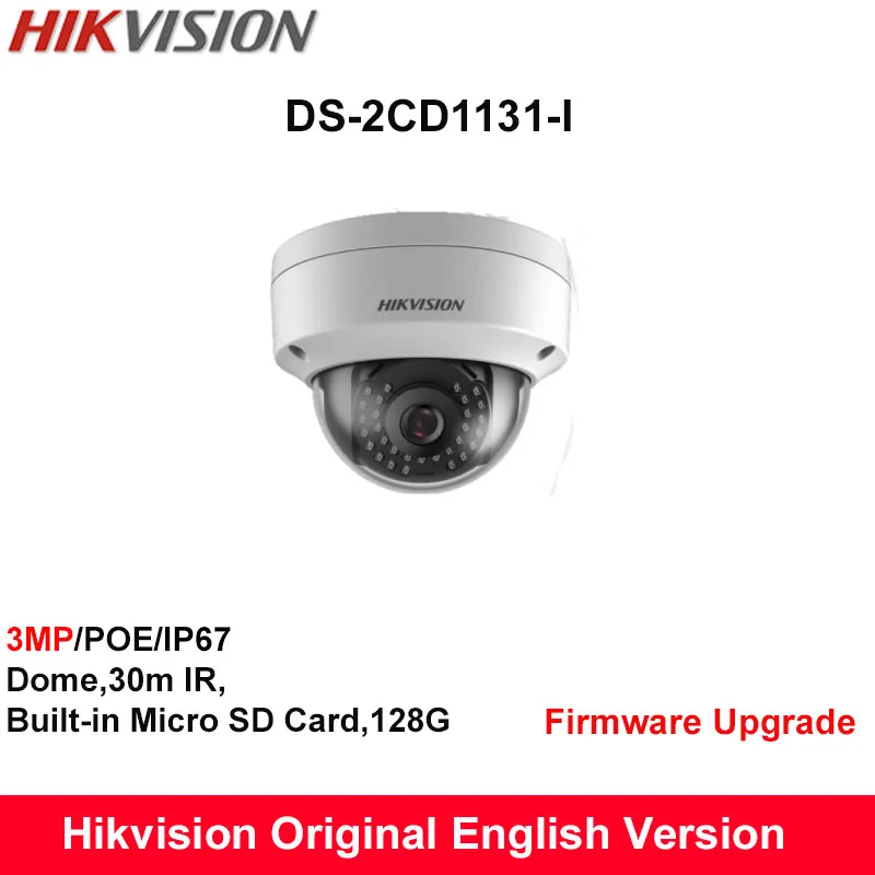 

Hikvision Original English Security Camera DS-2CD1131-I replace DS-2CD2135F-I DS-2CD3135F-I 3MP IP Dome camera with POE IP67