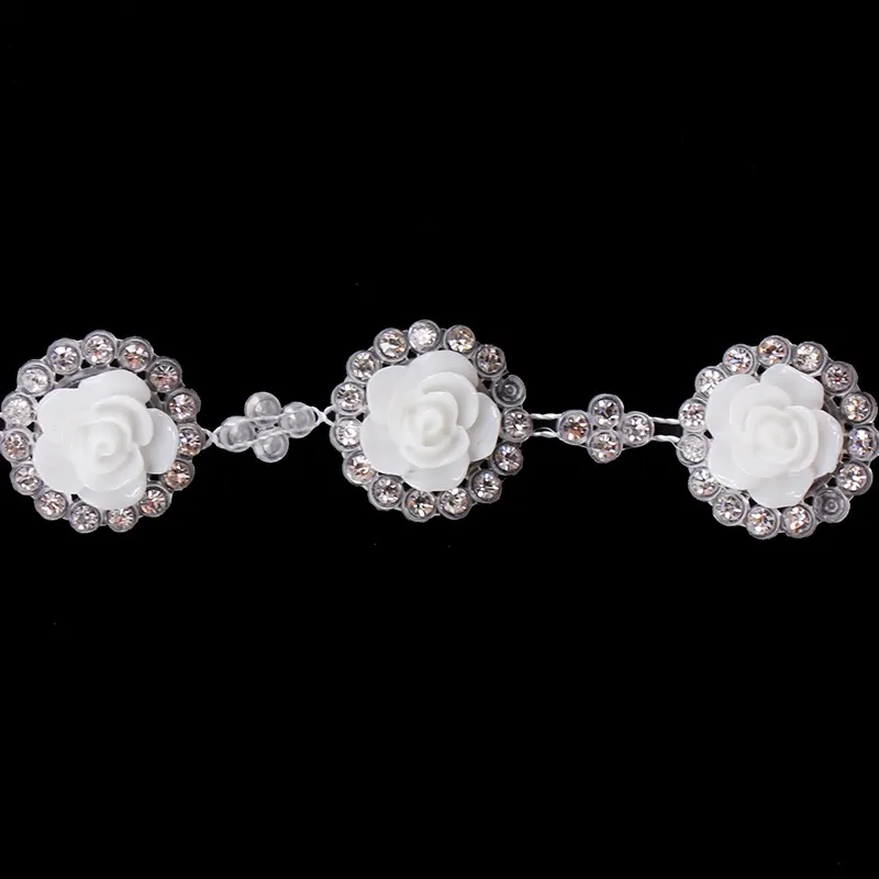 9yard-Crystal-Rhinestone-White-Shell-Flower-Venise-Lace-Chain-Costume-Bridal-Wedding-Applique-Embellishment-Sew-On