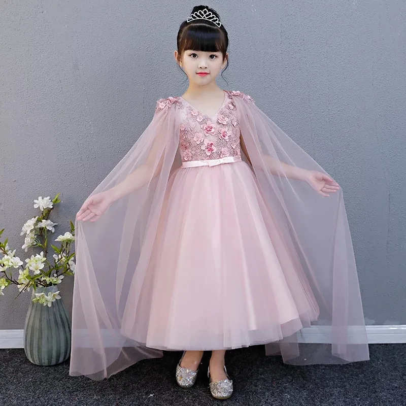 3 15Years Kids Girls Wedding Birthday Tulle Lace Flower Long Dress