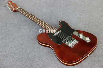 

TL tele brown electric guitar, string through body, 6 saddles bridge