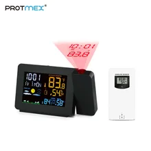 Protmex PT3391 проекционные часы погоды, радиоуправляемые часы погода монитор Крытый/Открытый термометр