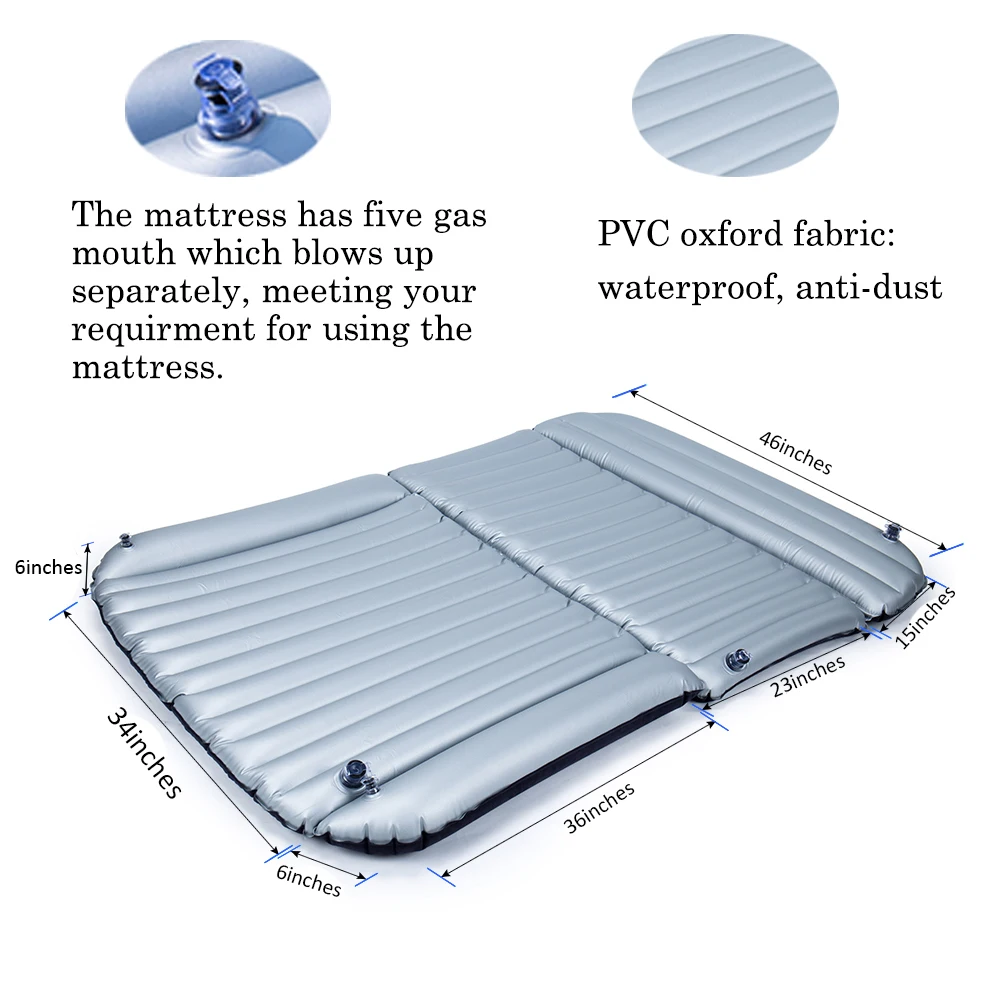 Надувной матрас для внедорожника, надувная кровать для автомобиля, многофункциональное заднее сиденье с воздушным насосом, 190*118*16 см, для путешествий, кемпинга, для авто, надувная кровать