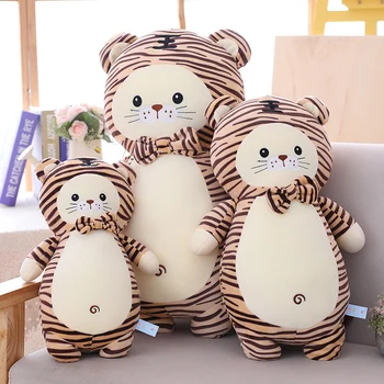 

Cute Tiger Plush Toy Soft Cartoon Stuffed Pillow Plush Animal Doll Baby Sleeping Pillow Bow Tiger Toys for Child Girl Gift