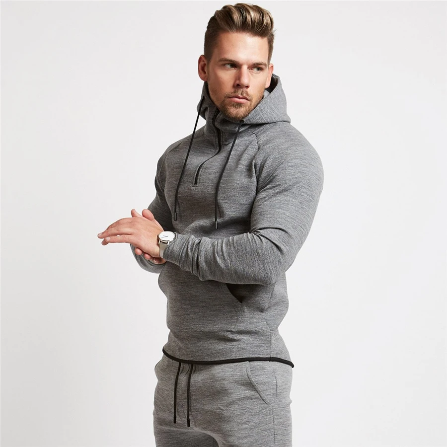 

Hooded Running Jacket Men Fitness Sports Coat Hooded Tight Hoodie Gym Soccer Training Run Jackets Male Sweatshirt Gym Training