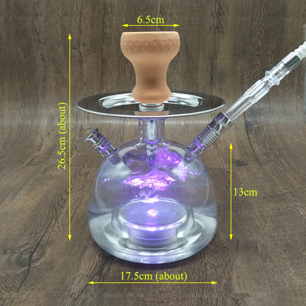 Светодиодный светильник акриловый кальян KTV ресторанов баров Sheesha Chicha Narguile с керамической табачная чаша пластиковый шланг и щипцы