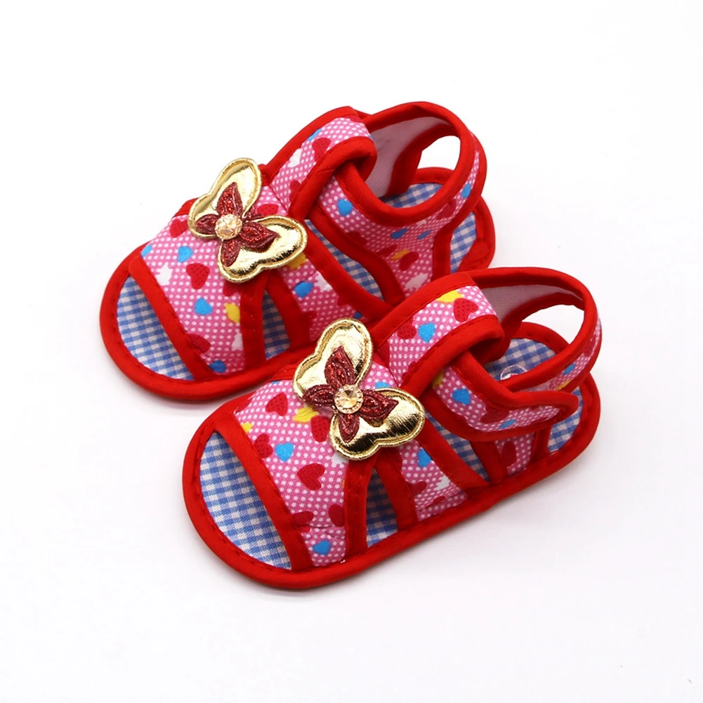 

Summer Canvas Baby Shoes Baby Girl Hollow heart print Butterfly design Soft-Soled Princess crib shoesinsert prewalkers