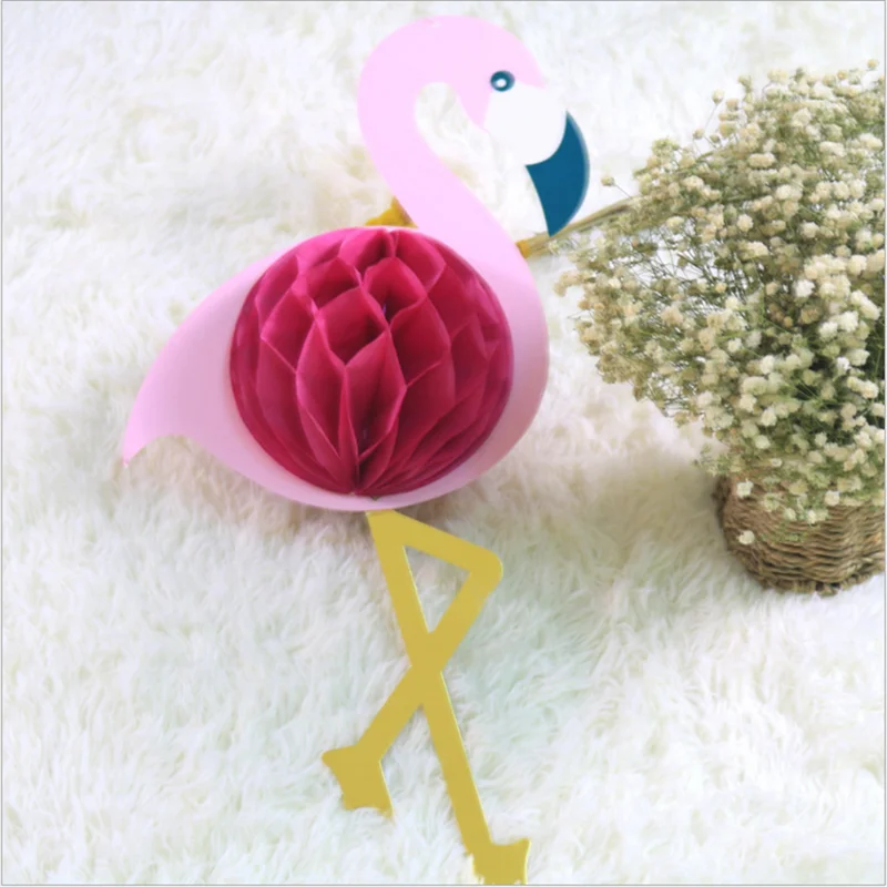 

1PC Flamingo Honeycomb Paper Flowers Ball Pendant Luau Hawai Party Decorations Table Flamingo Bachelorette Party Wedding Decor,J