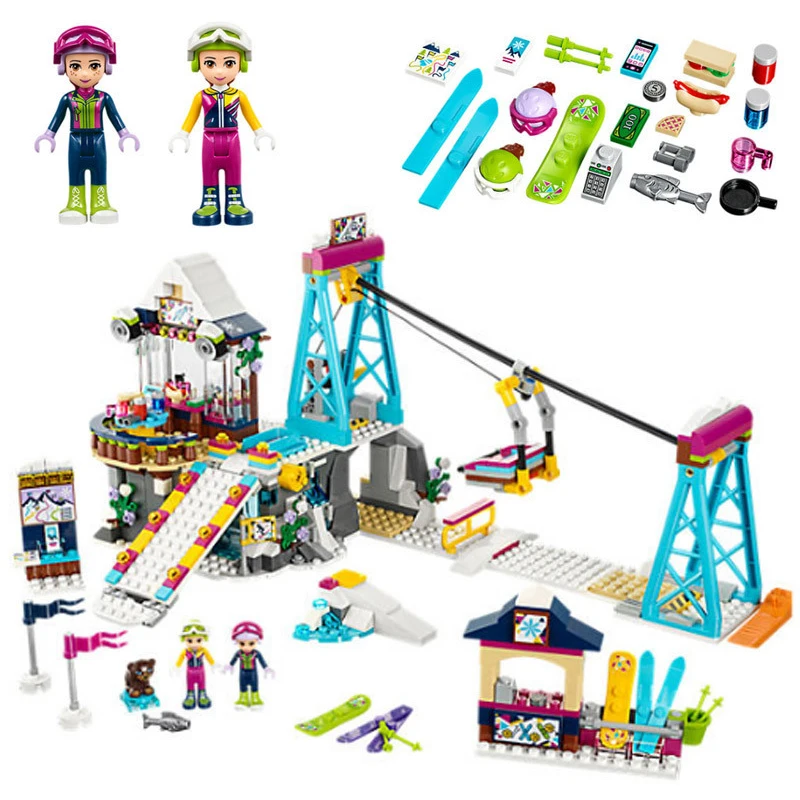 LEPIN 01042 Friends LegoINGlys Snow Resort Ski Lift Gift Club Ski Vacation Skiing Figure Building Blocks