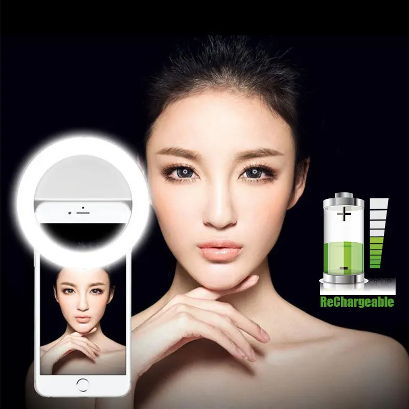 

USB Charging Selfie 36 Led Ring Light Portable Photography Flash for iPhone 6 7 X Mobile Phone Smartphone Camera Flashlight Lamp