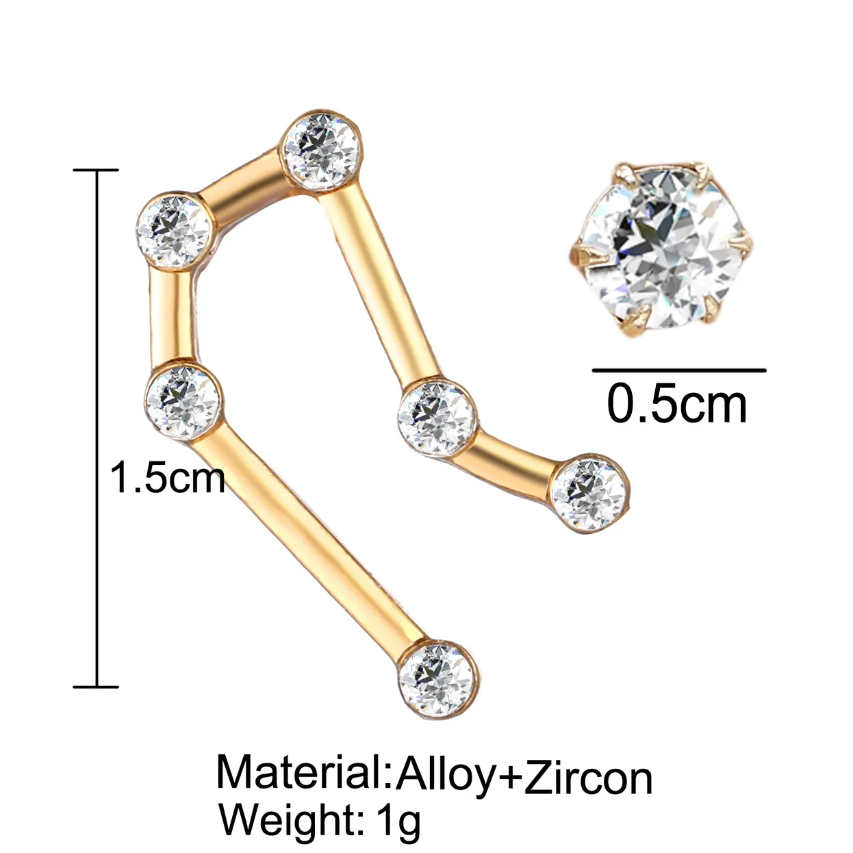 Oculosoak, новинка, созвездие, серьги гусеницы, минимальный Кристалл циркония, Зодиак, звезда, серьги-гвоздики, Женские Ювелирные изделия, подарки