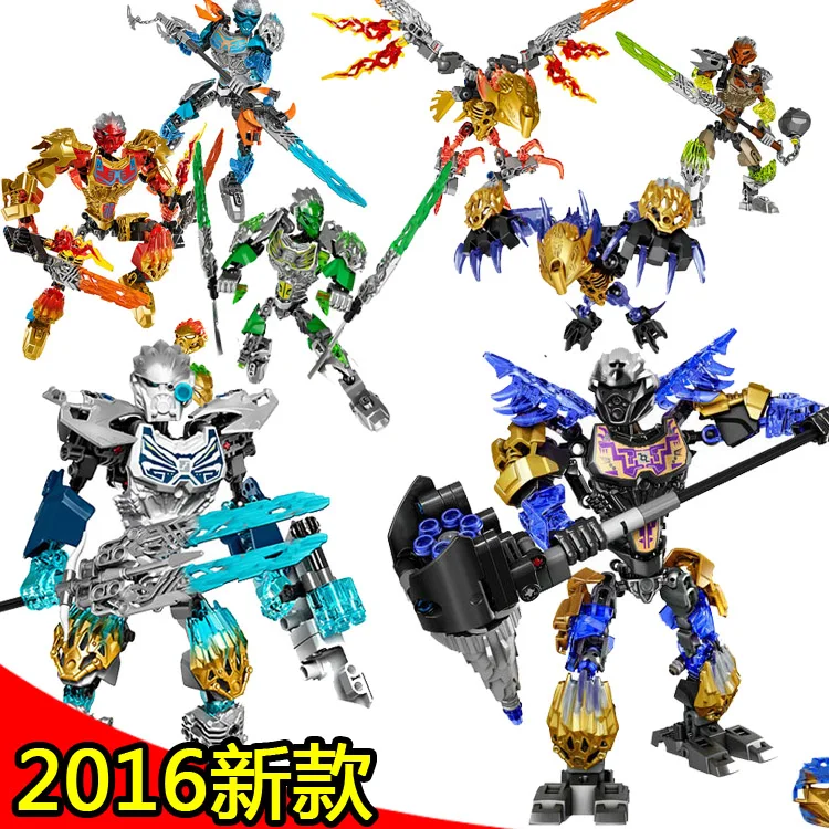 XSZ 612 4 Super heroes Biochemical Warrior BionicleMask of Light Bionicle Tahu Ikir Bricks Building Block