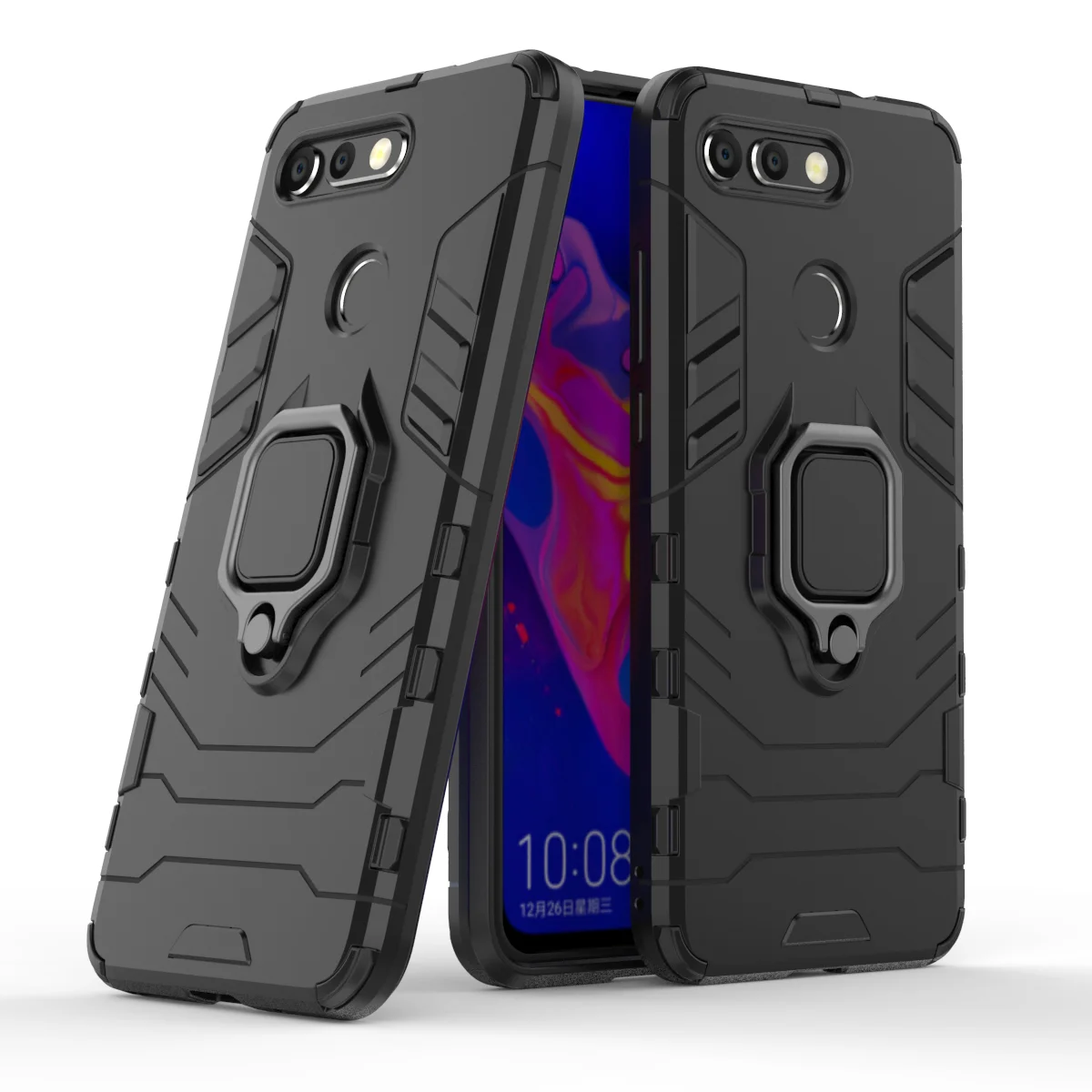 

Shockproof Kickstand Armor Case For Huawei Honor V10 V20 Play 10 Lite Heavy Duty Protection Hard PC TPU Cover For 8A 8X Max