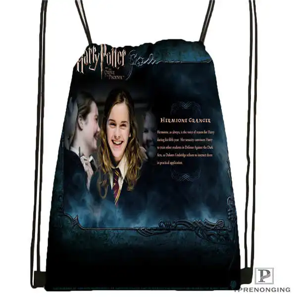 Пользовательские harry_potter_artwork_ Drawstring сумка-рюкзак милый рюкзак дети сумка(черный назад) 31x40 см#2018611-24 - Цвет: Drawstring Backpack