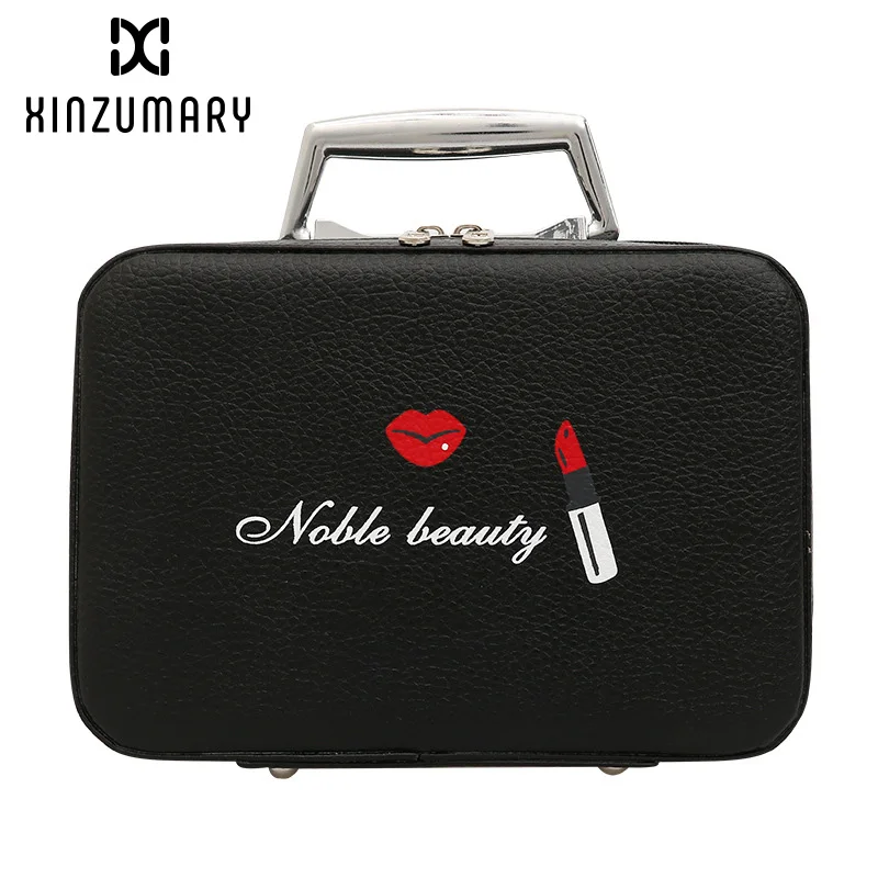 Портативный простой губы PU коробка для хранения емкости Многофункциональный чемодан модный косметический чехол для путешествий Водонепроницаемая дорожная сумка