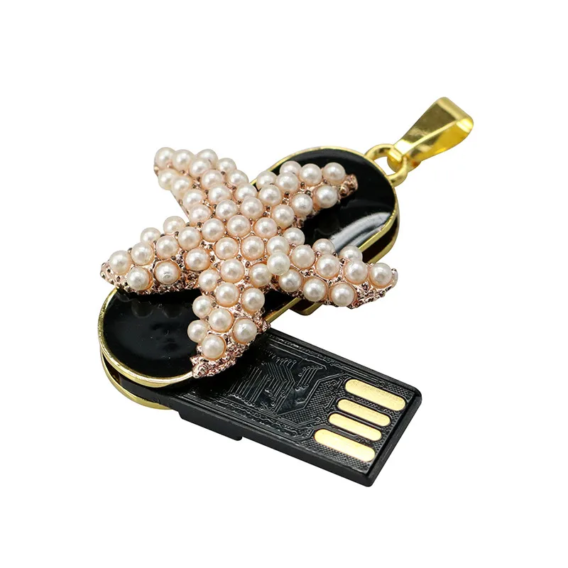 Кристалл USB Flash Drive Стик флэш-диск 4 ГБ 8 ГБ 16 ГБ 32 ГБ 64 ГБ Jewelry Цепочки и ожерелья цветок бабочка pen drive подарки