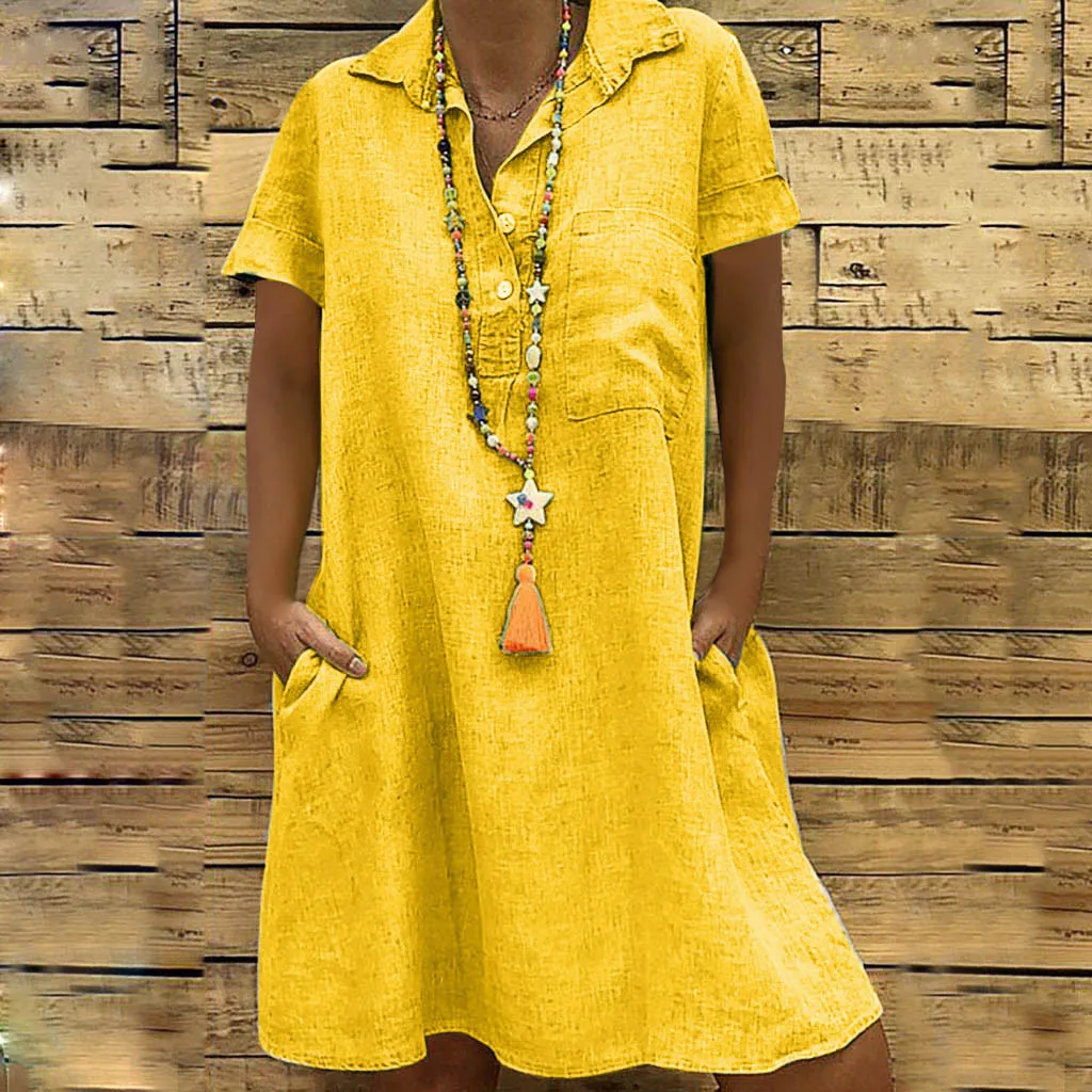 

Large Size Women Summer Dress Vestidos Female Half Sleeve Sexy Collar Short Mini Dresses Loose Evening Party Dresses vestidos